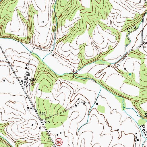 Topographic Map of Dry Fork, KY