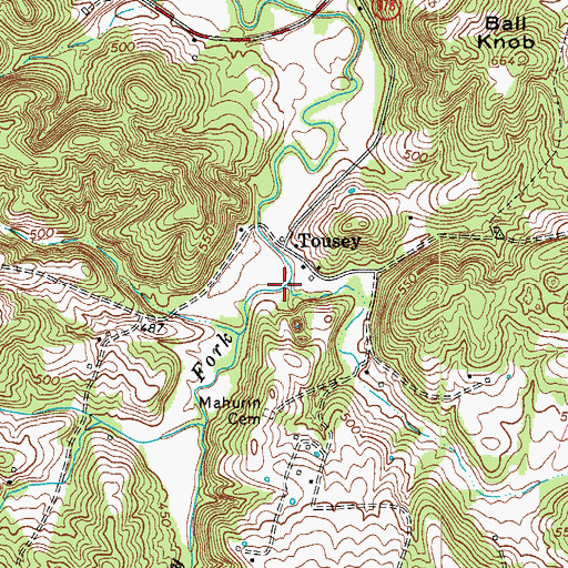 Topographic Map of Dry Fork, KY