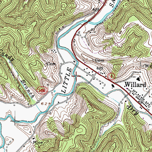 Topographic Map of Dry Fork, KY