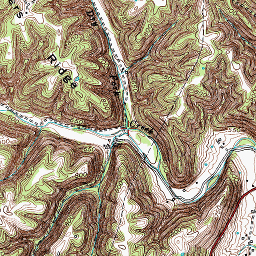 Topographic Map of Dry Fork, KY