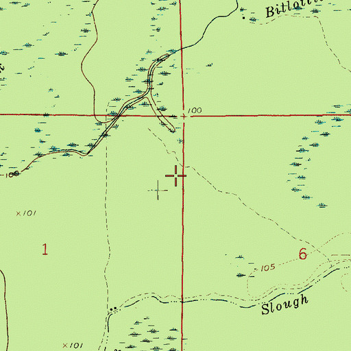 Topographic Map of Flat Slough, AR