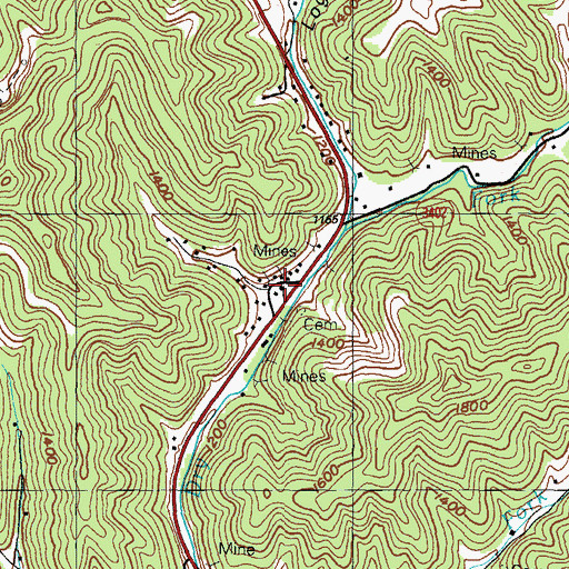 Topographic Map of Dry Fork Church, KY