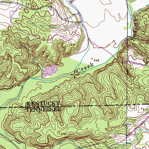 Topographic Map of Dry Fork Creek, KY