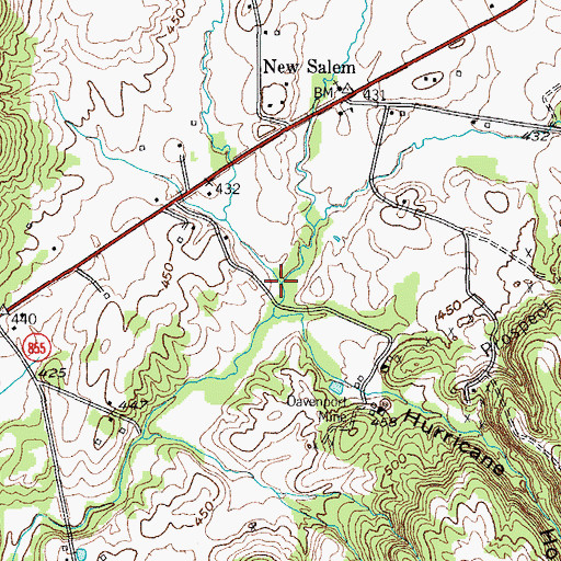 Topographic Map of Dry Fork Creek, KY