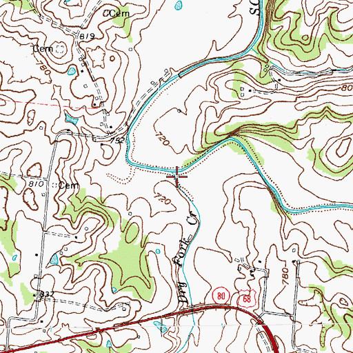 Topographic Map of Dry Fork Creek, KY