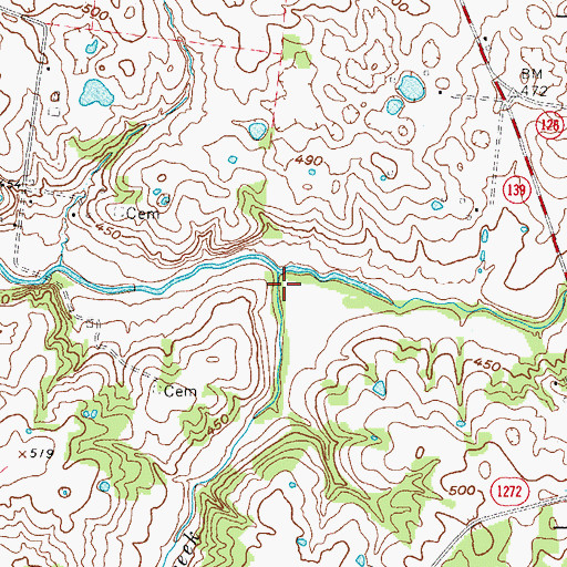Topographic Map of Dry Fork Creek, KY