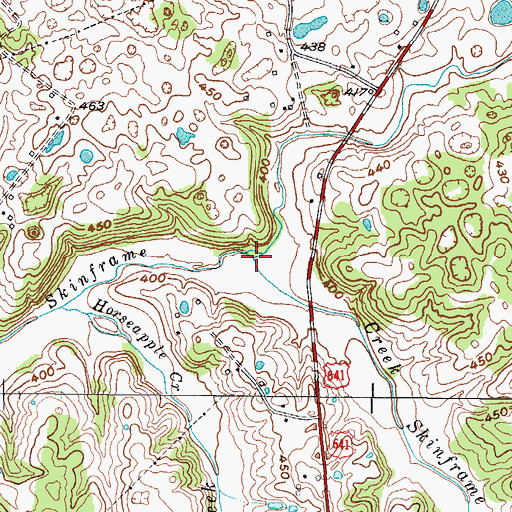Topographic Map of Dry Fork Skinframe Creek, KY