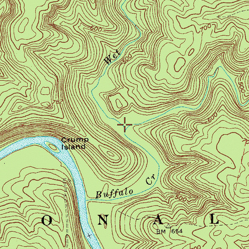 Topographic Map of Dry Prong Buffalo Creek, KY