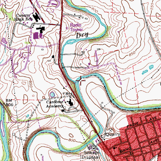 Topographic Map of Dry Run, KY