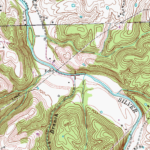 Topographic Map of Duck Branch, KY