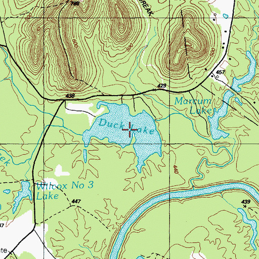 Topographic Map of Duck Lake, KY