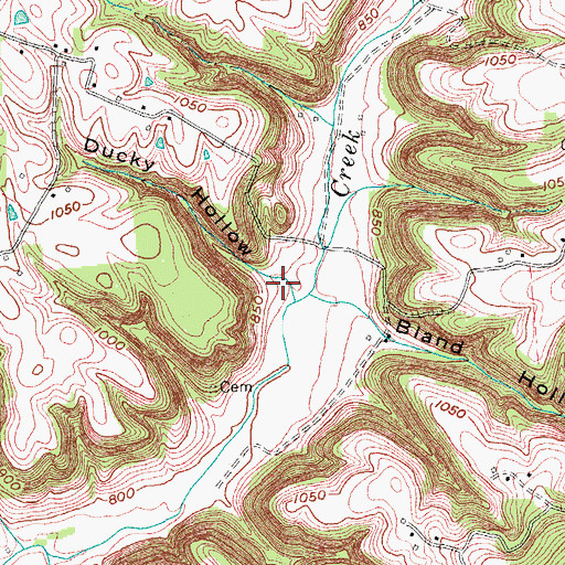 Topographic Map of Ducky Hollow, KY