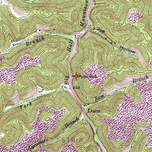 Topographic Map of Duco School, KY