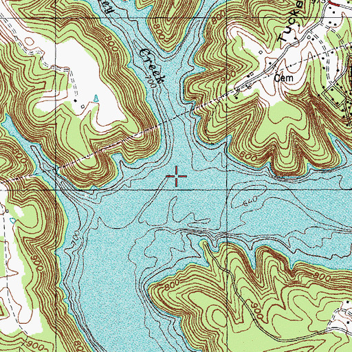 Topographic Map of Dudley Creek, KY