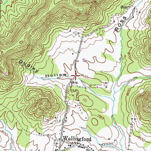 Topographic Map of Dudley Hollow, KY