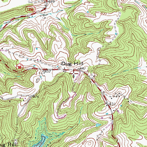 Topographic Map of Dug Hill, KY