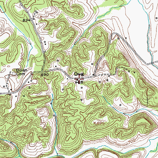 Topographic Map of Dug Hill, KY