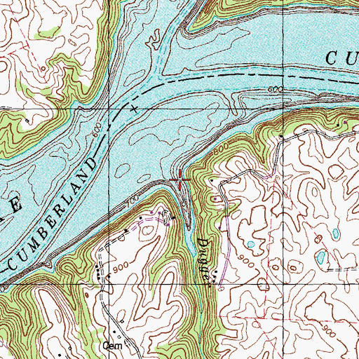 Topographic Map of Dugger Branch, KY