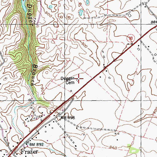 Topographic Map of Dugger Cemetery, KY