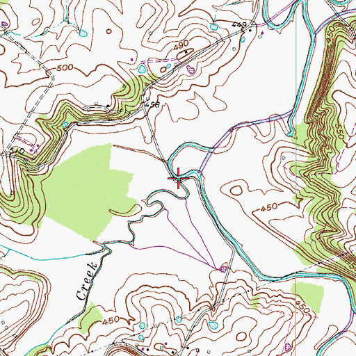 Topographic Map of Dulin Creek, KY