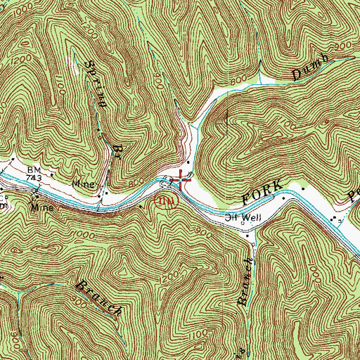Topographic Map of Dumb Betty Branch, KY
