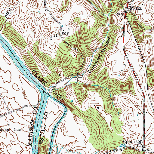 Topographic Map of Dumford Hollow, KY