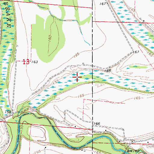 Topographic Map of Fletcher Brake, AR