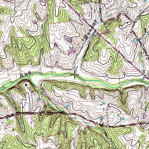 Topographic Map of Dunbar Branch, KY