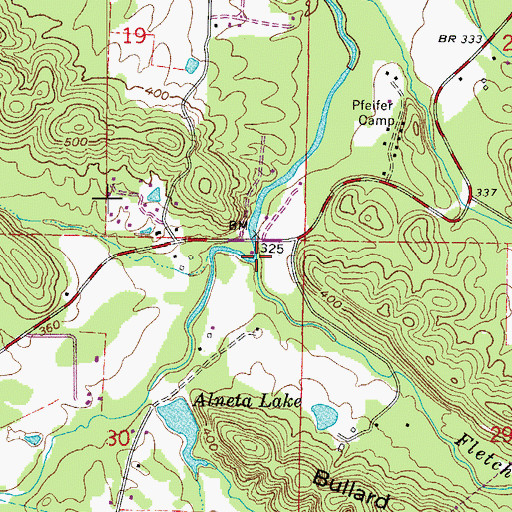 Topographic Map of Fletcher Creek, AR