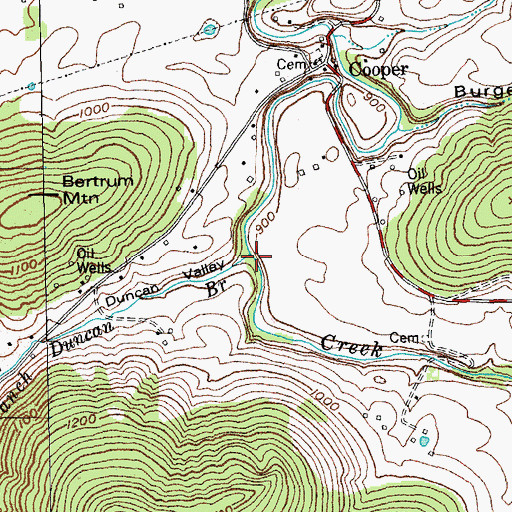 Topographic Map of Duncan Branch, KY