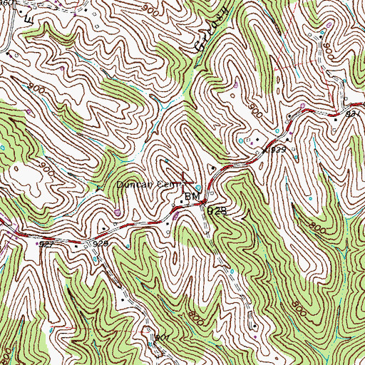Topographic Map of Duncan Cemetery, KY