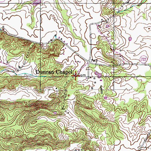 Topographic Map of Duncan Chapel, KY