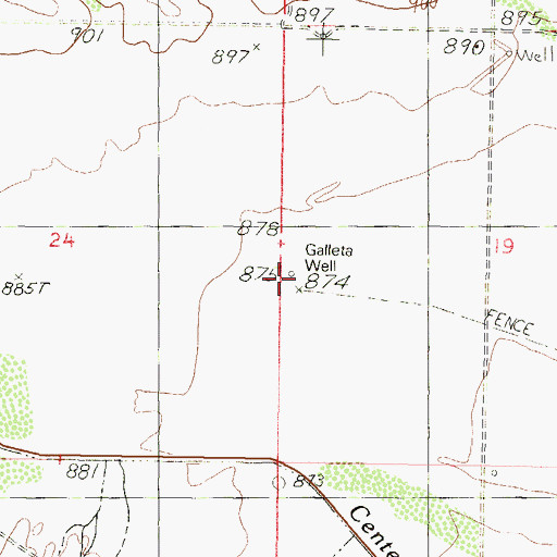 Topographic Map of Galleta Well, AZ