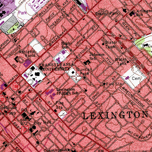 Topographic Map of Duncan Park, KY