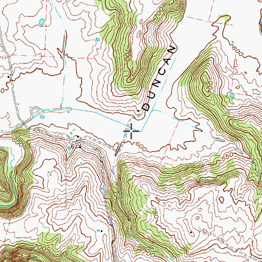 Topographic Map of Duncan Valley, KY