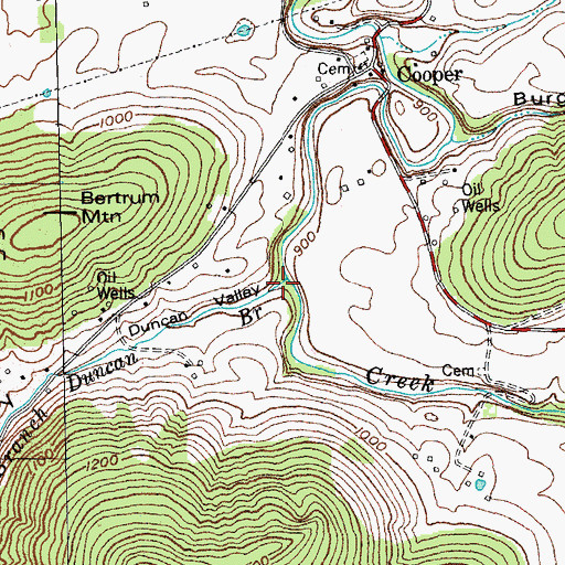 Topographic Map of Duncan Valley, KY