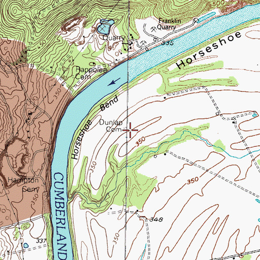 Topographic Map of Dunlap Cemetery, KY