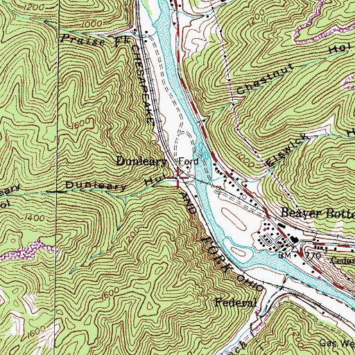 Topographic Map of Dunleary Hollow, KY