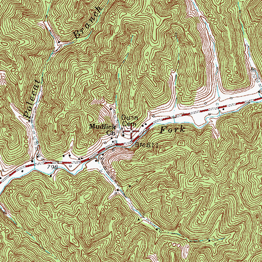 Topographic Map of Dunn Cemetery, KY
