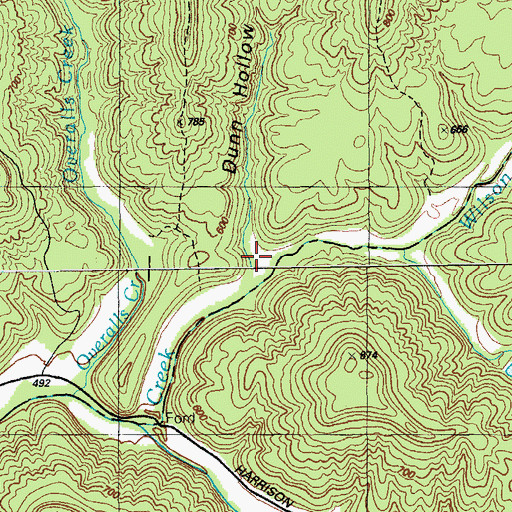 Topographic Map of Dunn Hollow, KY