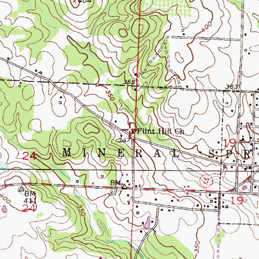 Topographic Map of Flint Hill Church, AR
