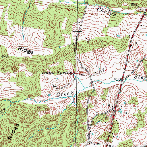 Topographic Map of Dunn Spring, KY