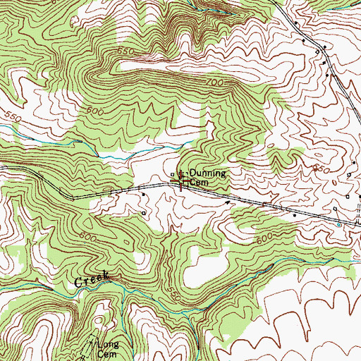 Topographic Map of Dunning Cemetery, KY