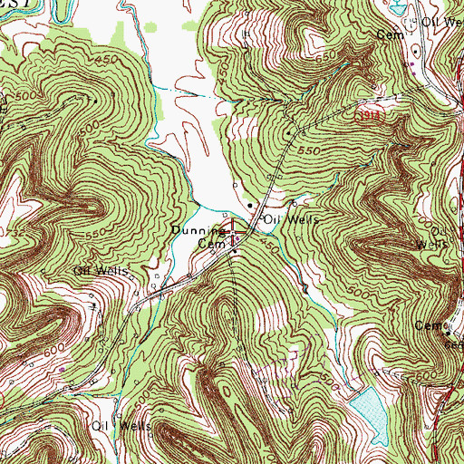 Topographic Map of Dunning Cemetery, KY
