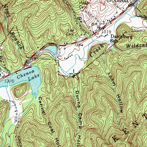 Topographic Map of Dunns Camp Hollow, KY
