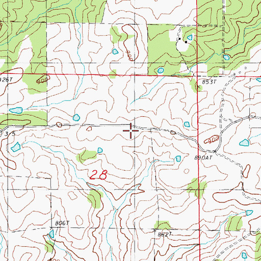 Topographic Map of Flint Hill School (historical), AR