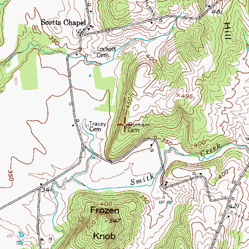 Topographic Map of Durham Cemetery, KY