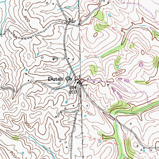 Topographic Map of Dutch Church, KY