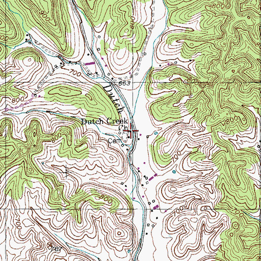 Topographic Map of Dutch Creek Church, KY