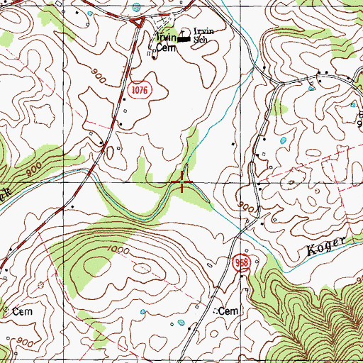 Topographic Map of Duvall Creek, KY